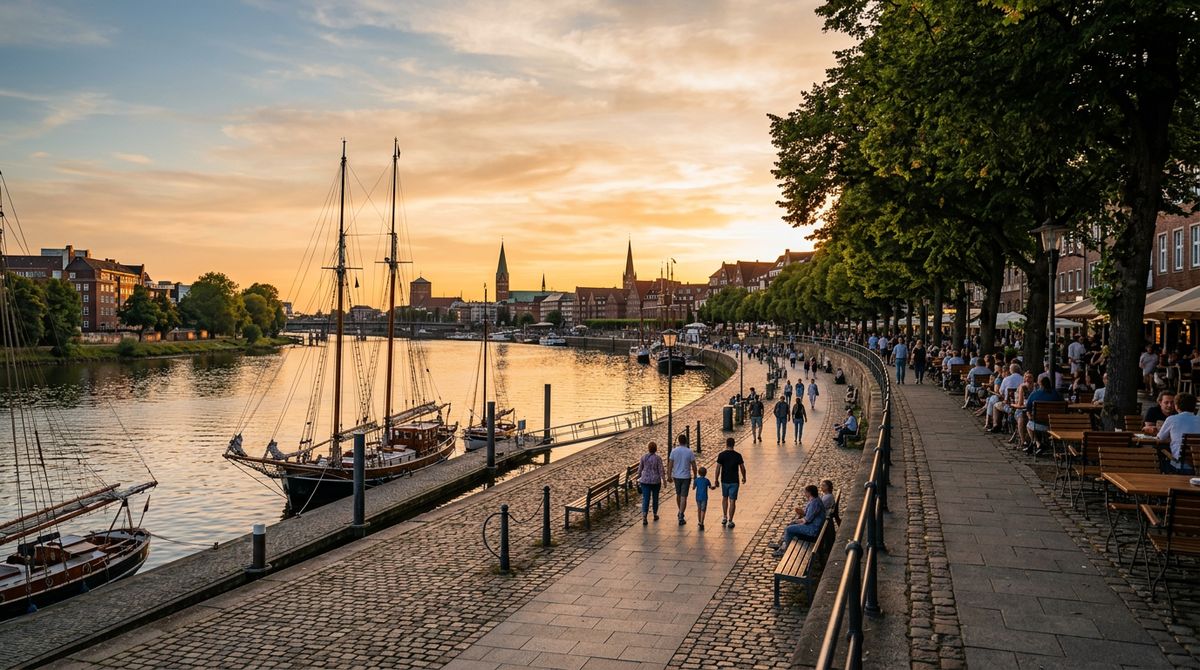 Schlachte an der Weser im Abendlicht (Symbolbild)